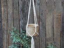 Load image into Gallery viewer, Macramé braided holder with Corte braided Flowerpot
