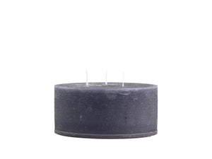 Macron Rustic Pillar Candle 3 wicks - Coal