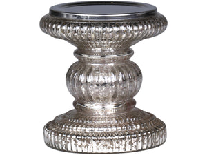 Candlestick with grooves for a pillar candle (Candle included)