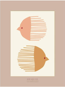 Bird and Fish Framed Poster By VisseVase Denmark